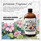HIQILI Geranium Fragrance Oil for Home Diffuser, Relaxation, Essential Oil for Candle & Soap Making, Long-Lasting Scents, Car Freshies - 5.07 Fl Oz