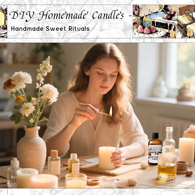 HIQILI Birthday Cake Fragrance Oil for Diffusers, Candle & Soap Making, Add to Aromatic Air Freshener Spray, Premium Grade - 1Fl Oz