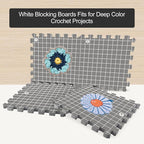 MEVOME Blocking Mats for Knitting 200 T-pins 100 Locking Stitch Markers, Extra Thick Block Boards Crochet Projects Grid Lines Needlepoint Knit Crocheting, 9 Foam Interlocking Mat Storage Bag (Gray)