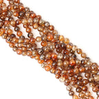 45PCS 8mm Coffee Dragon Vein Agate Gemstone Round Loose Beads for Jewelry Making 1 Strand 15"