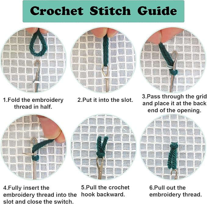 Vin Elladat Latch Hook Kit for Adults Santa Claus DIY Throw Pillow Cover Crochet Yarn Kits Needlework Crafts Arts Christmas Home Decor 17X17inch (BZ631)