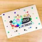 GIRAFVINYL Black Holographic Permanent Vinyl Roll - 12" X 10FT Glossy Rainbow Adhesive for Cup, Sticker, Home and Car Decorations