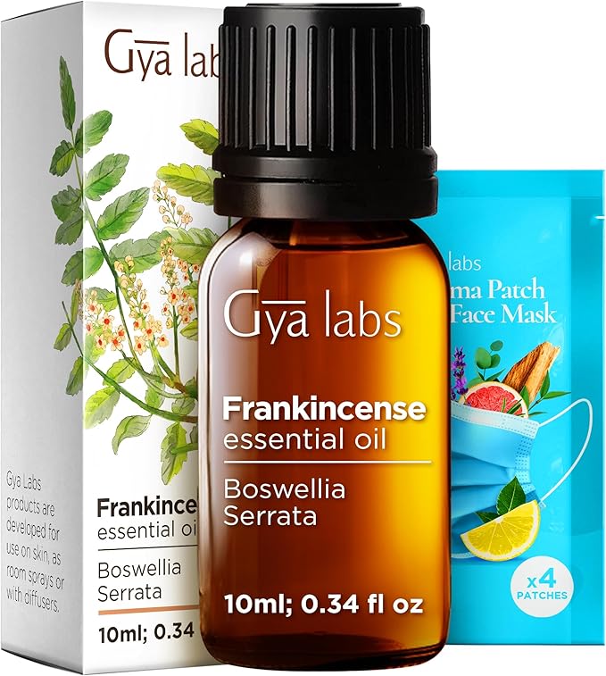 Gya Labs Frankincense Essential Oil - 0.34 Fl Oz - for Hair, Skin, Diffuser, Aromatherapy & DIY Candle Making Scent