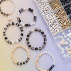 Xylise 6mm/8mm Crackle Glass Beads Bracelet Making Kit Crystal Glass Beads Jewelry Making Kit, Friendship Bracelet kit for DIY Crafts Gifts