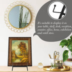Leinuosen 1 Pcs Metal Easel Stand 16.5" H x 8.7" W x 4.3" D Table Top Easel Stand for Display Tripod Art Picture Mirror Modern Plate Holder for Display Book Photo Wedding Sign (Black)