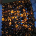 8MM 90pcs Natural Flame Yooperlite Stone Energy Beads Round Loose Beads for Jewelry Making DIY Bracelet Necklace 2 Strands 32"