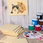 Wood Canvas Boards Unfinished Wooden Panel Boards Paint Pouring Panels for Painting Drawing Home Decor(12 Pieces,3 Sizes)