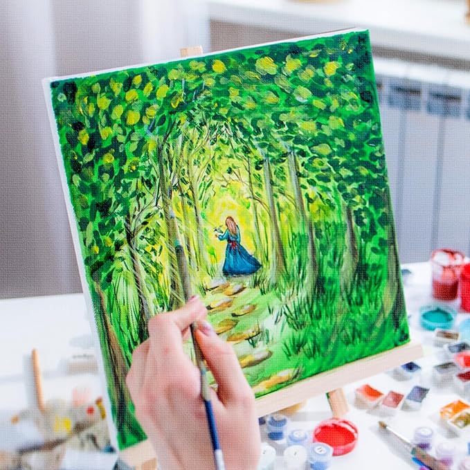 100 Pack Bulk Painting Canvas Panels, Classroom Value Pack Art Canvas, Small Canvases for Classroom Students, Painting Hobby Painters Using (4 x 4 Inch)