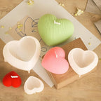 3 Pack Heart Candle Molds Love Resin Mold - Resin Casting Silicone Molds for Home Decor & Candle Making Wave Spiral Mold