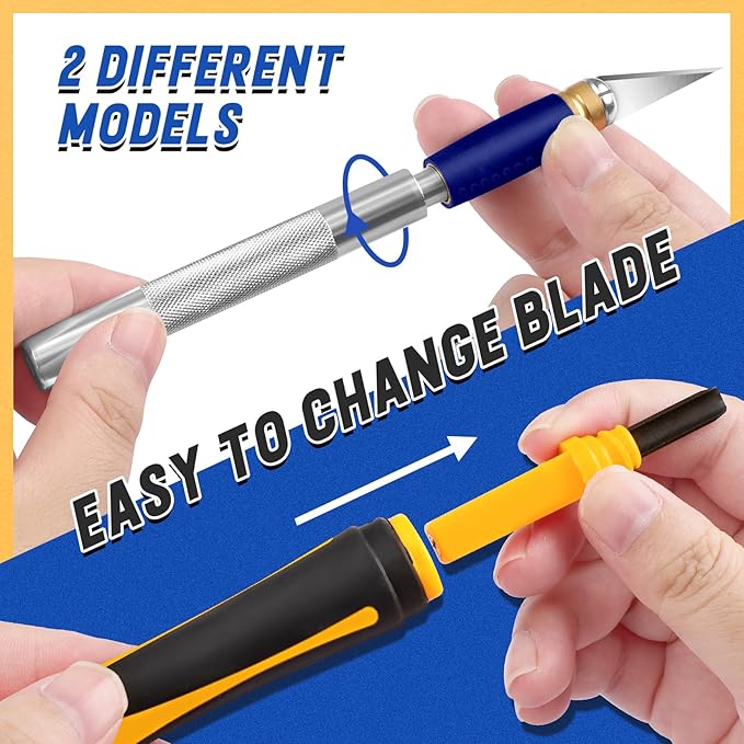 DIYSELF Exacto Knife, 22 Pack Exacto Knife Set with Exacto Blades, Craft Knife for Art, Stencil, Scrapbooking, and Modeling, Hobby Knife, Precision, Art Knives Kit, Pumpkin Carving Tools