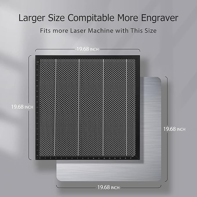 YOOPAI Honeycomb Laser Bed 500x500mm Honeycomb Working Table with Aluminum Panel for Laser Cutter Engraver Accessories, Desktop Protection, Fast Heat and Smoke Dissipation 19.68"x19.68"