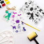 ORIGACH Silicone Clear Stamps - Witch, Ghost, Cat, Bat, Pumpkin Reusable Stamps for Card Making, Scrapbooking & DIY Halloween Décor - 6.3x4.3inches