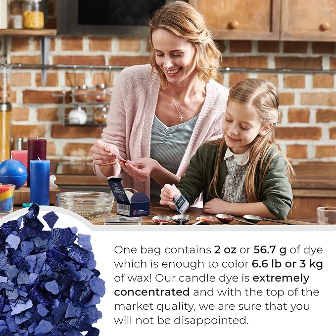 Blue Candle Dye 2oz for Soy Candle Making – Highly Concentrated Candle Wax Dyes – Candle Shop Premium Color Dye Chips for Soy Wax, Beeswax, Paraffin