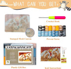 Latch Hook Kits for Adults - DIY Latch Hook Rug Kits for Kids, Crochet Kit for Beginners, Rug Making Kits with Printed Canvas, Gift Packaging.(White Wolf King, 20x15)