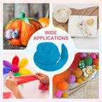 MECCANIXITY Wool Roving Yarn Soft Felting Wool 50g/1.76oz Pure Chunky Roving Yarn for Needle Felting Knitting Blanket Spinning Weaving Art DIY Craft Blue