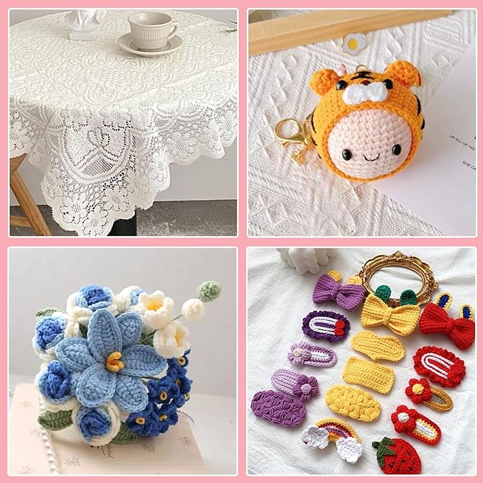 1.25 mm Crochet Hook, Ergonomic Handle for Arthritic Hands, Extra Long  Knitting Needles for Beginners and Crocheting Yarn (1.25 mm)