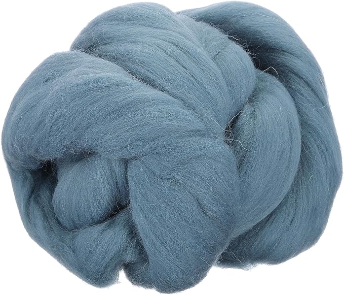 uxcell 3.53oz Wool Roving Yarn, Needle Felting Wool Fiber DIY Craft Needle Wet Felting Supplies for Blending Weaving Handcrafts, Light Ink