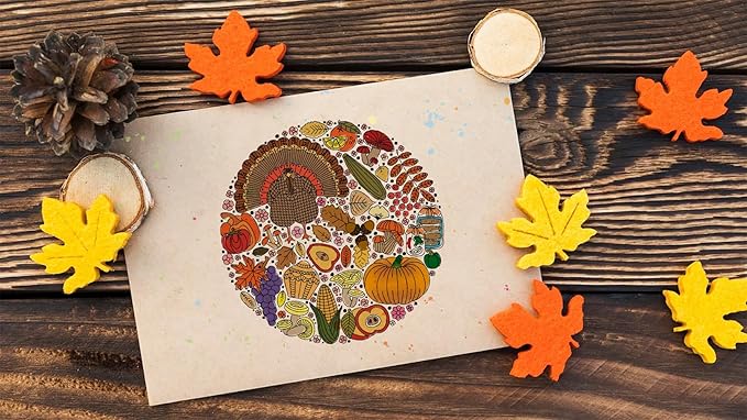 Hying Thanksgiving Background Clear Stamps for Card Making, Harvest Pumpkin Turkey Transparent Rubber Stamp for Bullet Journal, DIY Scrapbook Decoration, Handmade Crafts, Notebook Fall Blessings