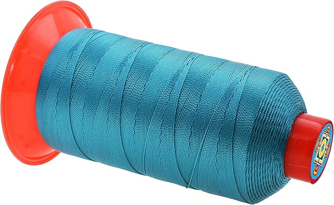 Mandala Crafts Bonded Nylon Heavy Duty Sewing Threads - Teal, 800 YDs, Size 207, 630D, T210 Tex 210 for Leather, Jeans, Weaving, Outdoor, Marine, Upholstery