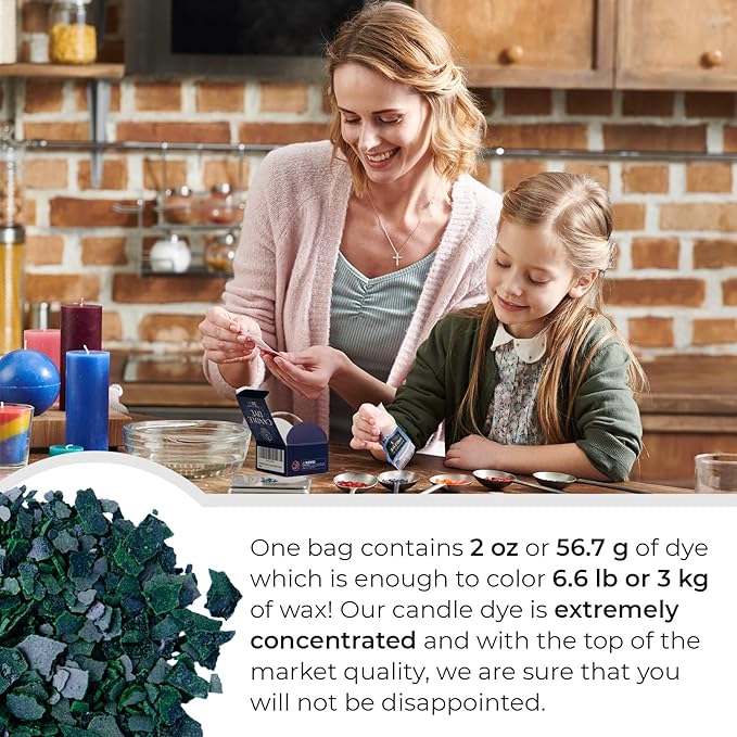 Green Candle Dye 2oz for Soy Candle Making – Highly Concentrated Candle Wax Dyes – Candle Shop Premium Color Dye Chips for Soy Wax, Beeswax, Paraffin