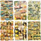 TIAMECH Holiday Facts PET Stickers - 180 Pcs Flower Shop Swimming Pool Girl Cat Design, Waterproof Sticker for Journaling & Scrapbooking, Junk Journal Supplies, Ephemera & DIY Crafts