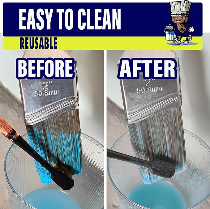 Natural-T Paint Brushes, 5-Pack, Paint Brush Set, Paint Brushes for Walls,Deck Paint for Wood，Furniture Paint,Oil Paint Set,Upgrades Household Essential Interior &Outdoor Walls.