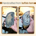 Savina Handmade Crochet Tension Ring Set of 2 - Adjustable Yarn Guide Rings for Finger, Buffalo Horn Ring for Crocheting & Knitting, Ergonomic Yarn Holder for Smooth Tension Control. (2)