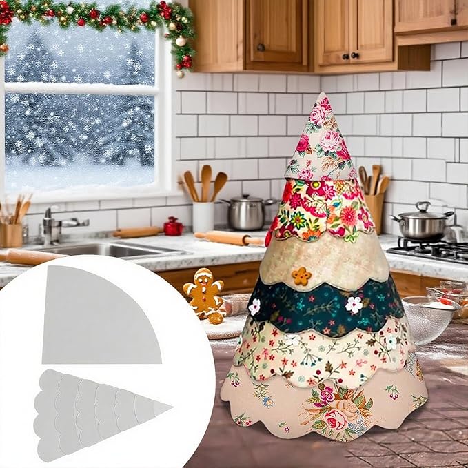 Christmas Tree Quilting Templates, 8/10/12inch Handmade Christmas Tree Sewing Pattern Template, DIY Sewing Pattern Template Ruler Tool for Home Sewing Enthusiasts, Xmas Decor Gift (15in)