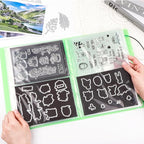 10 Pcs 0.3mm Magnet Sheets and 80 pockets/20 pages Storage Album for Stamp and Cutting Dies Storage Book Organizer Folder for Storage Die Cutting, DIY Scrapbooking Card Making Supplies (Green)