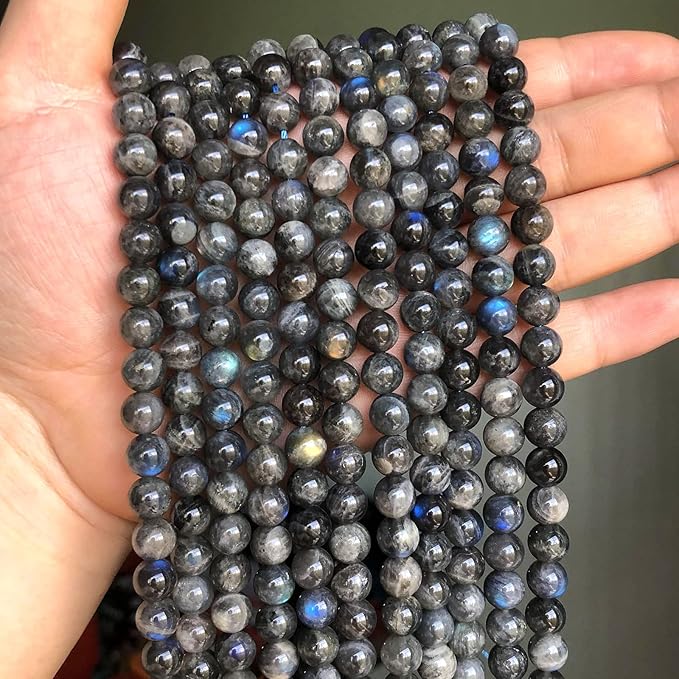 10MM 36PCS Natural Labradorite Gemstone Crystal Spacer Loose Beads for Jewelry Making DIY Bracelet 15 Inches 1 Strand A Grade