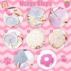 WATINC Christmas Punch Needle Coaster Kits - 23Pcs Easy Art Work Decor Craft Supply for Beginners, DIY Set of 6 Pattern Tufted Pads with Adhesive Felt Yarns Tools Instruction Customized Boxes (Pink)