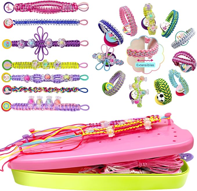 Friendship Bracelet Making Kit for Girls,Arts and Crafts for Kids Ages 8-12,String Maker Tool Gifts Toys for 6 7 8 9 10 11 12+ Year Old Girl On Christmas Birthday