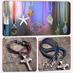 Tudomro 100 Pieces 20 Inch Waxed Leather Necklace Cord Bulk with Clasp Colorful Necklace Bracelet Chains String Rope Cord for Jewelry Making Pendants Charms(Rainbow Color)