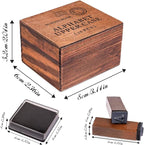 Letter Stamps, 56pcs Alphabet Stamps with Weeks and Weather, Number Stamps with Wooden Case, Vintage Symbol Wood Stamps with Ink Pads Rubber Stamps for Crafting, Card Making, Scrapbooking