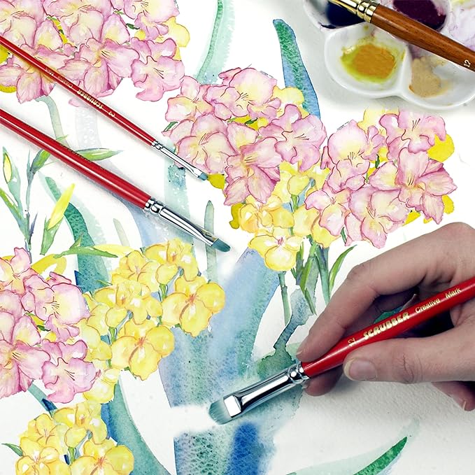 Creative Mark Scrubber Watercolor Paint Brush Set of 3, Watercolor Paintbrushes for Correcting Mistakes and Color Lifting