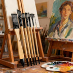 Paint Brushes Set, 1 Pack 7 Pcs Round-Pointed Tip Nylon Hair Artist Acrylic Paint Brushes for Acrylic Painting Oil Watercolor, Face Nail Art, Canvas, Miniature Detailing & Rock Painting