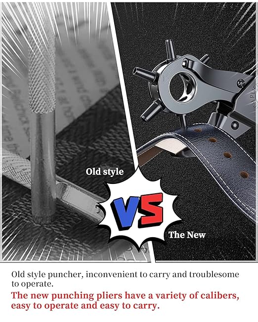 Leather Hole Punch,Belt Hole Puncher for Leather, Revolving Punch Plier Kit for Watches, Handbags, Punch Tool for Belts Diameter : 4.5/4 /3.5/3/2.5/2mm.