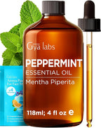 Gya Labs Peppermint Essential Oil - 4 Fl Oz - for Hair, Skin, Diffuser, Aromatherapy & DIY Candle Making Scent