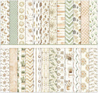 Scrapbook Paper 12x12, 24 Sheets Double-Sided BOHO Patterned Assorted Colors Decorative Crafting Paper for Origami Classroom Crafting Projects