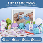 MINGOMINGO Crochet Kit for Beginners - 6 Pack Animals Amigurumi, Craft Knitting Crochet Starter Kits with Step-by-Step Video Tutorials - Animals Knitting Kit (40%+ Yarn)