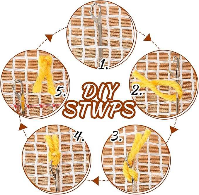 Latch Hook Kits for Kids DIY Rug Crochet Yarn Kits for Adults Tapestry Kits Home Decor Kits with America Flag Printed Needlework Doormat Creative Gift Home Decoration 20 X 15 Inch (Hot Air Balloon)