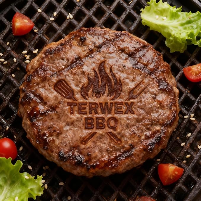 Terwex Custom Branding Iron for Wood, Personalized Wood Branding Iron Head Brass Stamp, Metal Logo Branding Irons Letter Stamp for Leather Food Steak, Woodworking Tools Handmade Lover DIY Gifts(0.5")