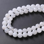 160PCS 4MM Natural Stone White Moonstone Gemstone Semi Precious Beads for Jewelry Making DIY Bracelet
