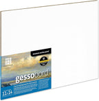 Ampersand Art Supply Gesso Wood Painting Panel: Museum Series Gessobord, 11" x 14", 1/8" Flat Profile