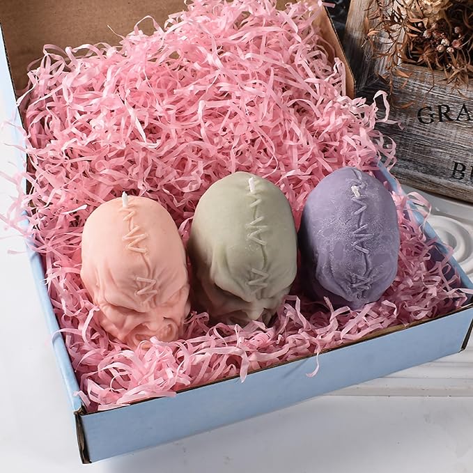 Skull Head Candle Mold - Resin Casting Silicone Molds for Home Decor & Candle Making Wave Spiral Mold