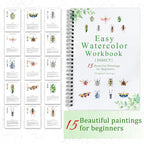 Watercolor Workbooks, 16 Colors Water Color Books Paint Set for Adults, Watercolor Coloring Book for Beginners, Water Color Workbook, 15 Beautiful Paintings for Beginners (Insect)