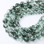 36pcs 10mm Natural Green Phantom Ghost Quartz Stone Round Beads for Jewelry Making DIY Bracelets Necklaces Crystal Energy Healing Stone Beads 15"(Green Phantom Ghost Quartz, 10mm)