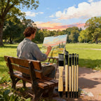 Paint Brushes Set, 1 Pack 7 Pcs Round-Pointed Tip Nylon Hair Artist Acrylic Paint Brushes for Acrylic Painting Oil Watercolor, Face Nail Art, Canvas, Miniature Detailing & Rock Painting