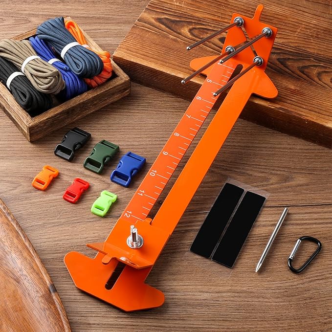 Paracord Bracelet Jig Dog Collar Jewelry Loom Accessoies Making Kit Tools with Colorful 5 Cords and 6 Buckles Bracelet Length 4" to 13" (Olive)