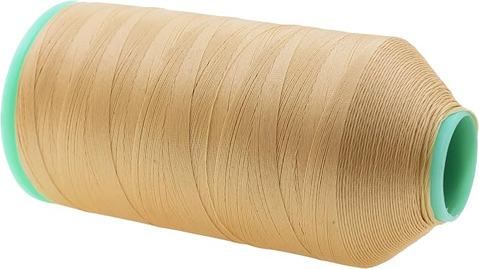Mandala Crafts Tex 45 Bonded Nylon Thread for Sewing - 2843 YDs T45 Heavy Duty Tan Nylon Thread Upholstery Thread for Leather Jeans Weaving, T45 #46 210D/2